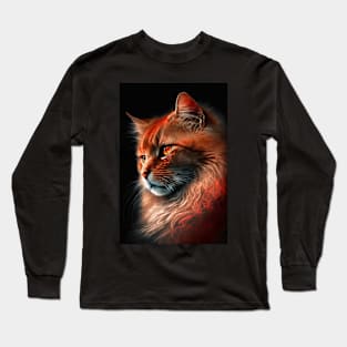 Serious Cat portrait Long Sleeve T-Shirt